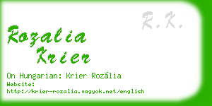 rozalia krier business card